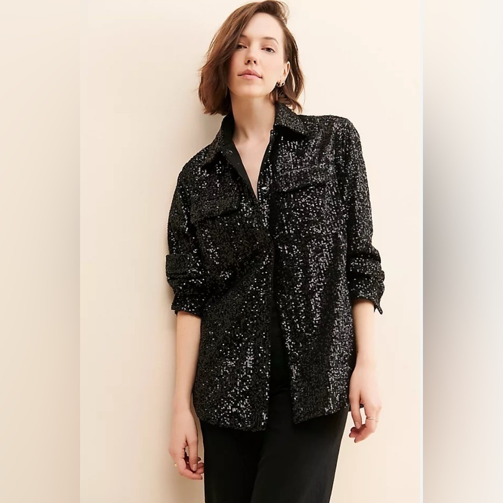 **NWT** BB Dakota Glittersweet Black Sequin Shirt